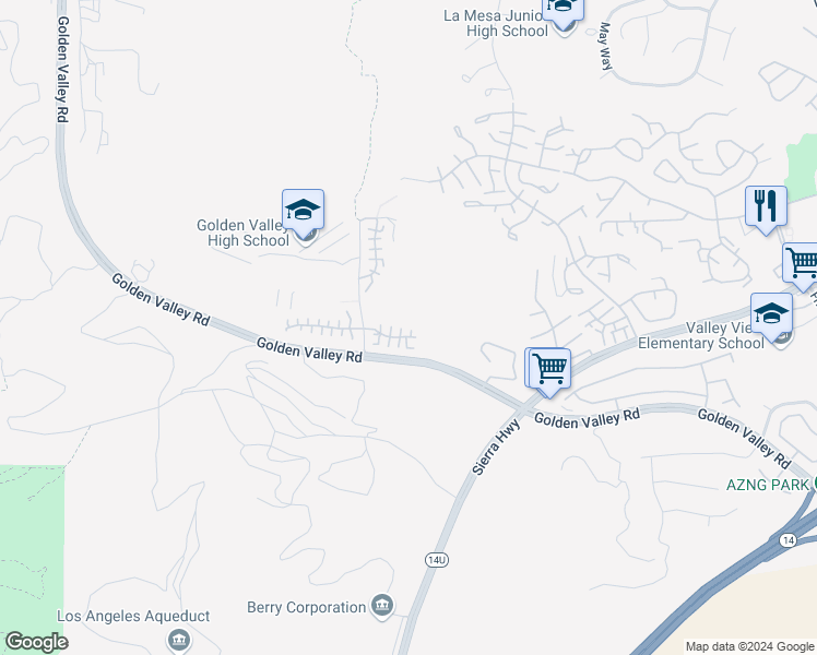 map of restaurants, bars, coffee shops, grocery stores, and more near 20402 Acedia Court in Santa Clarita