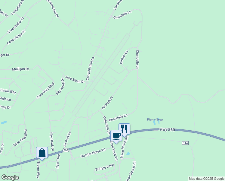 map of restaurants, bars, coffee shops, grocery stores, and more near 2346 Voyager Circle in Navajo County