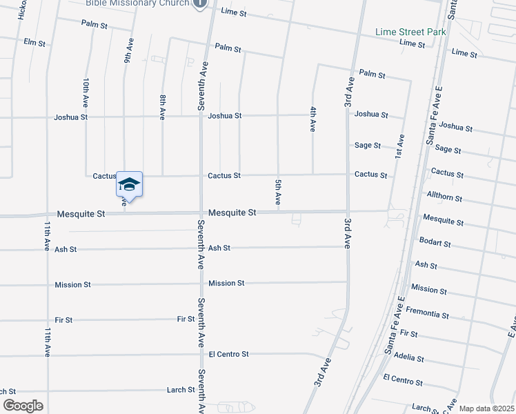 map of restaurants, bars, coffee shops, grocery stores, and more near 15900 Mesquite Street in Hesperia