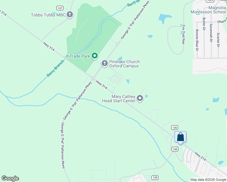map of restaurants, bars, coffee shops, grocery stores, and more near 286-298 Old Sardis Road in Oxford