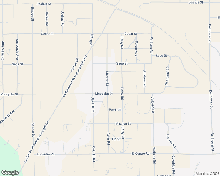 map of restaurants, bars, coffee shops, grocery stores, and more near 10634 Mesquite Street in Oak Hills