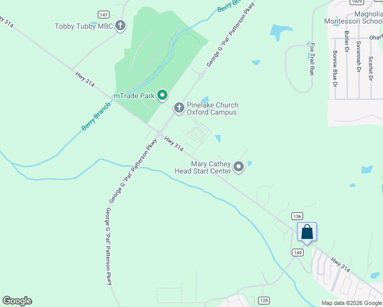 map of restaurants, bars, coffee shops, grocery stores, and more near 286-298 Old Sardis Road in Oxford