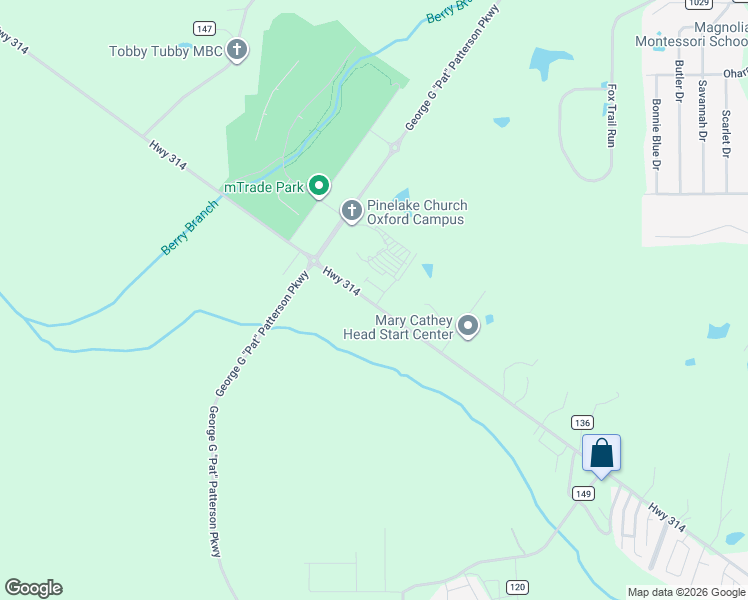 map of restaurants, bars, coffee shops, grocery stores, and more near 286-298 Old Sardis Road in Oxford