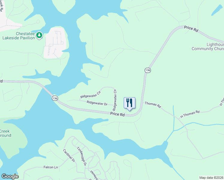 map of restaurants, bars, coffee shops, grocery stores, and more near 5727 Ridgewater Circle in Gainesville