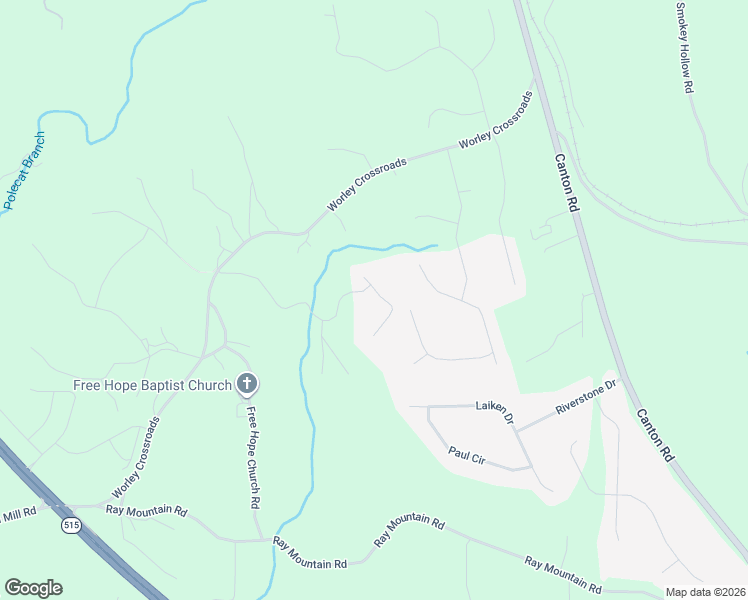 map of restaurants, bars, coffee shops, grocery stores, and more near 444 Little Creek Drive in Jasper