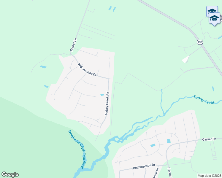 map of restaurants, bars, coffee shops, grocery stores, and more near 137 Turkey Creek Road in Rocky Point