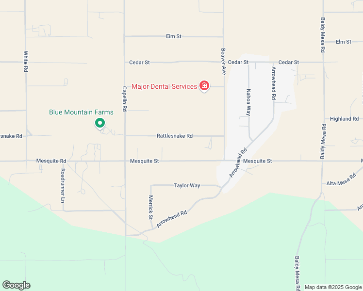 map of restaurants, bars, coffee shops, grocery stores, and more near Rattlesnake in Phelan
