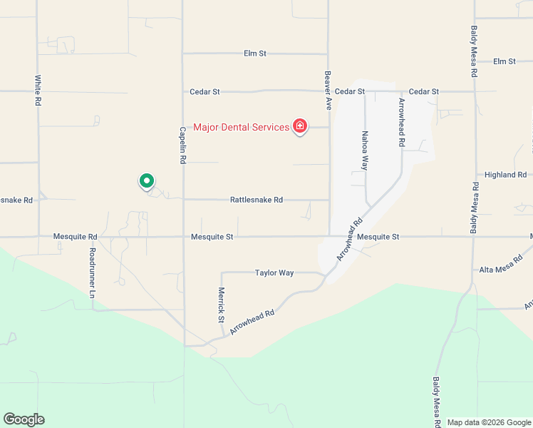 map of restaurants, bars, coffee shops, grocery stores, and more near Mesquite Street in Phelan