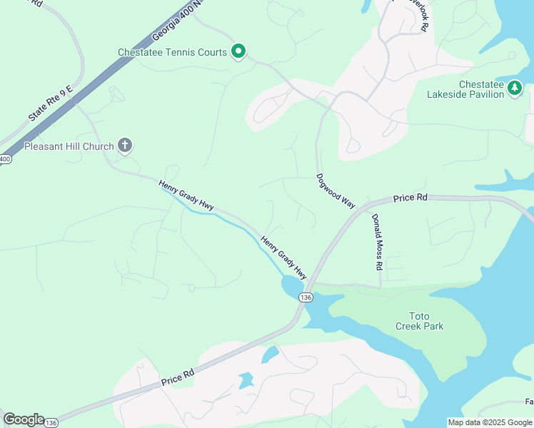 map of restaurants, bars, coffee shops, grocery stores, and more near 587 Henry Grady Highway in Dawsonville