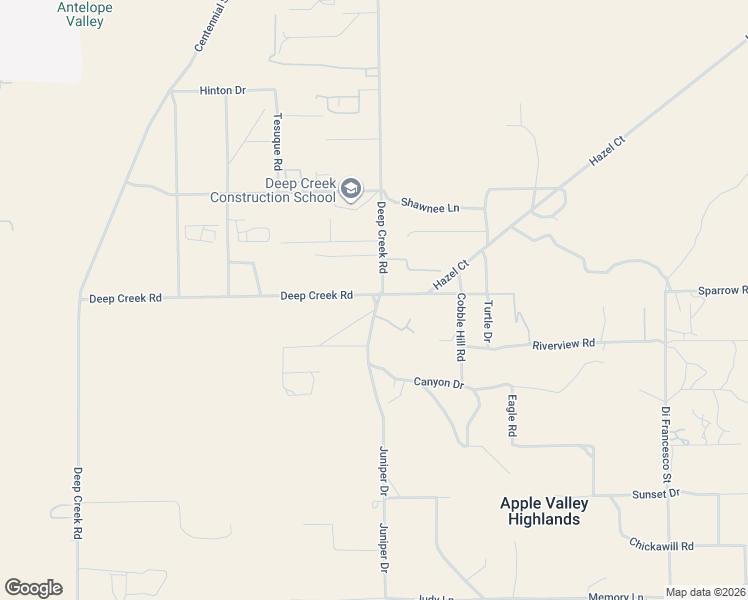 map of restaurants, bars, coffee shops, grocery stores, and more near 11694 Juniper Drive in Apple Valley