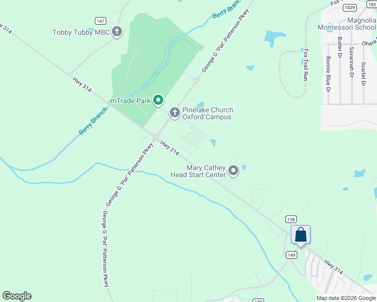map of restaurants, bars, coffee shops, grocery stores, and more near 286-298 Old Sardis Road in Oxford