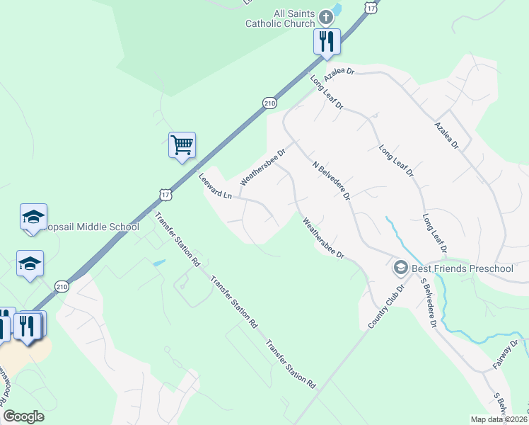map of restaurants, bars, coffee shops, grocery stores, and more near 100 Mooney Court in Hampstead