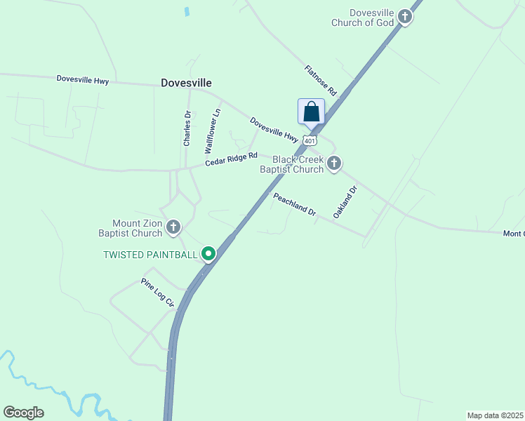 map of restaurants, bars, coffee shops, grocery stores, and more near 3337 North Governor Williams Highway in Darlington