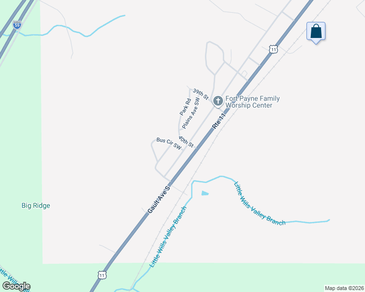 map of restaurants, bars, coffee shops, grocery stores, and more near 3922 Grand Avenue Southwest in Fort Payne