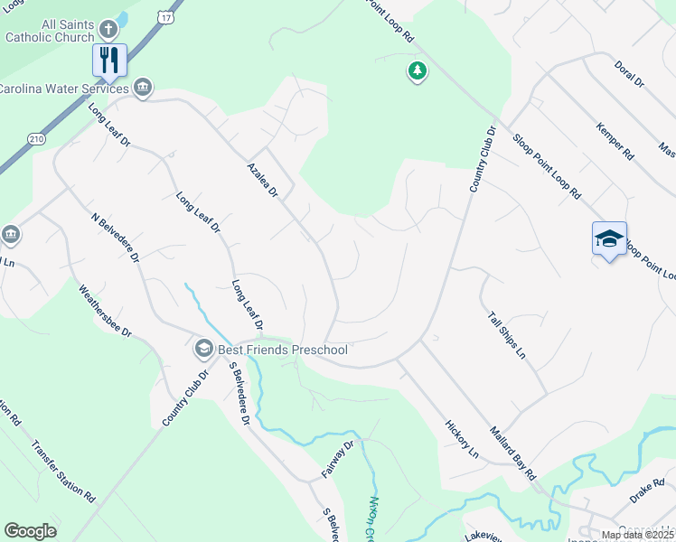 map of restaurants, bars, coffee shops, grocery stores, and more near 103 Holly Tree Lane in Hampstead
