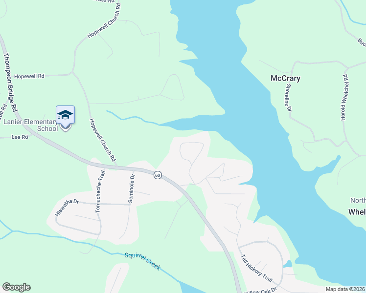 map of restaurants, bars, coffee shops, grocery stores, and more near 4487 Roberta Circle in Gainesville