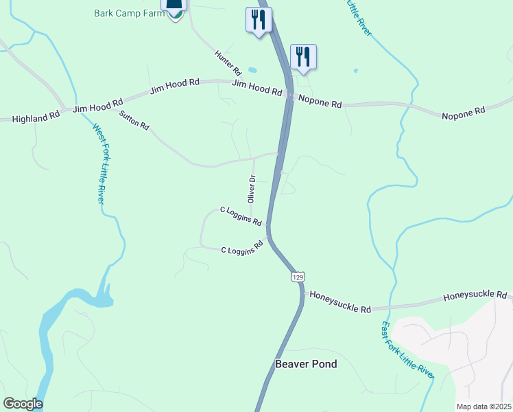 map of restaurants, bars, coffee shops, grocery stores, and more near 4014 Oliver Drive in Gainesville