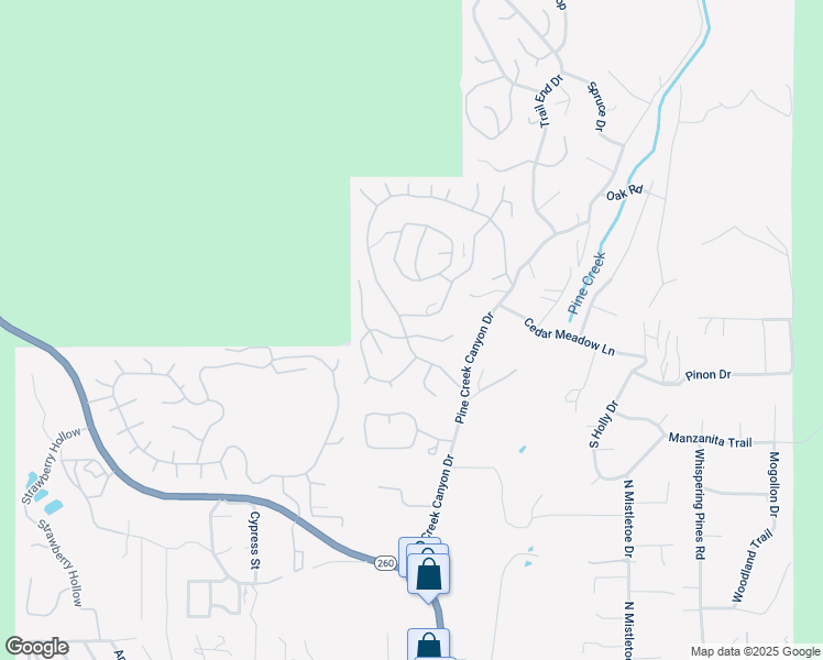map of restaurants, bars, coffee shops, grocery stores, and more near 234 Pinon Way in Pine