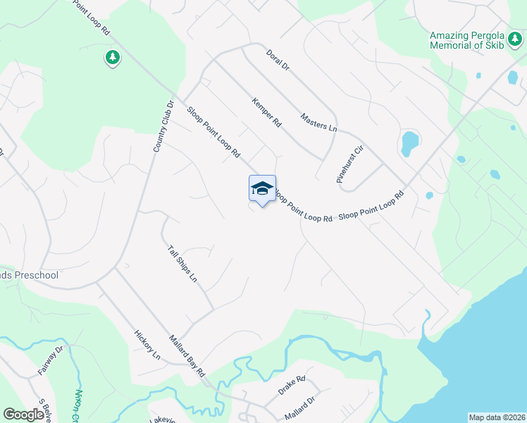 map of restaurants, bars, coffee shops, grocery stores, and more near 1310 Sloop Point Loop Road in Hampstead