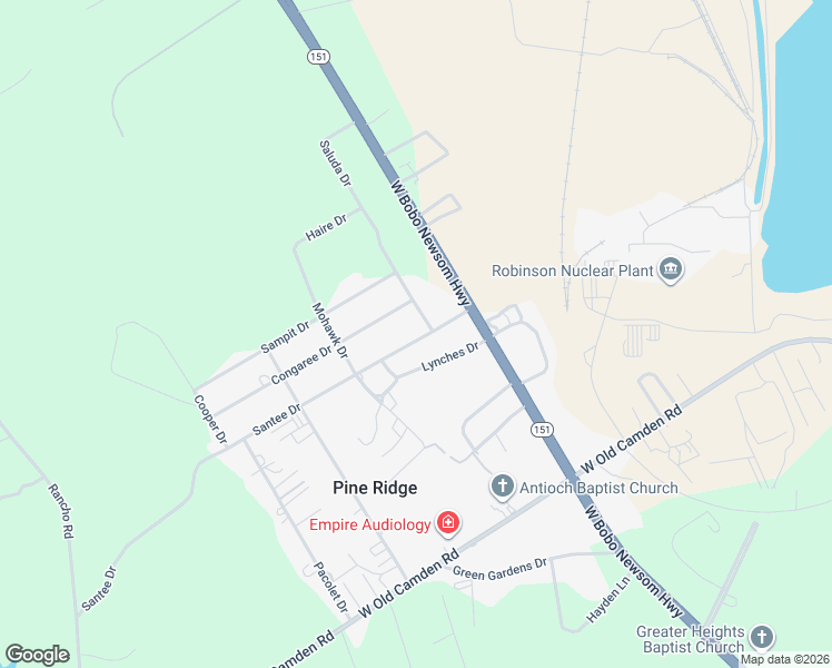 map of restaurants, bars, coffee shops, grocery stores, and more near 2330 Santee Drive in Hartsville