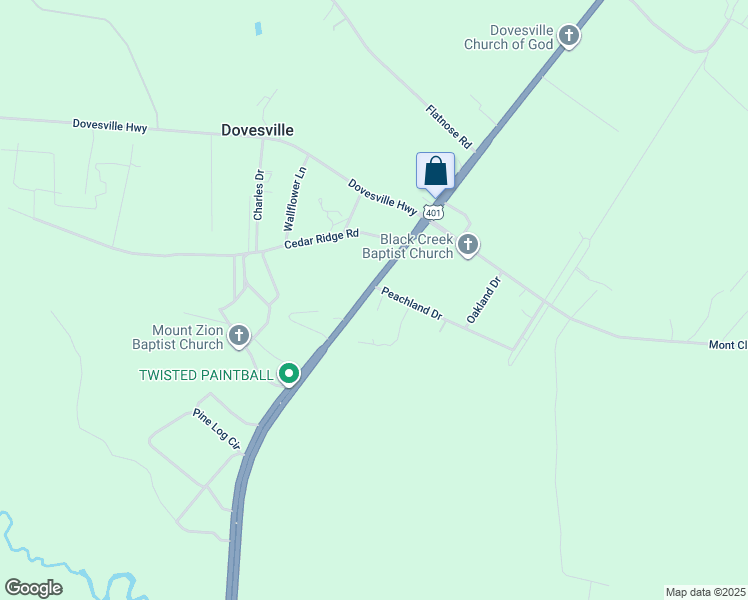 map of restaurants, bars, coffee shops, grocery stores, and more near 3337 North Governor Williams Highway in Darlington