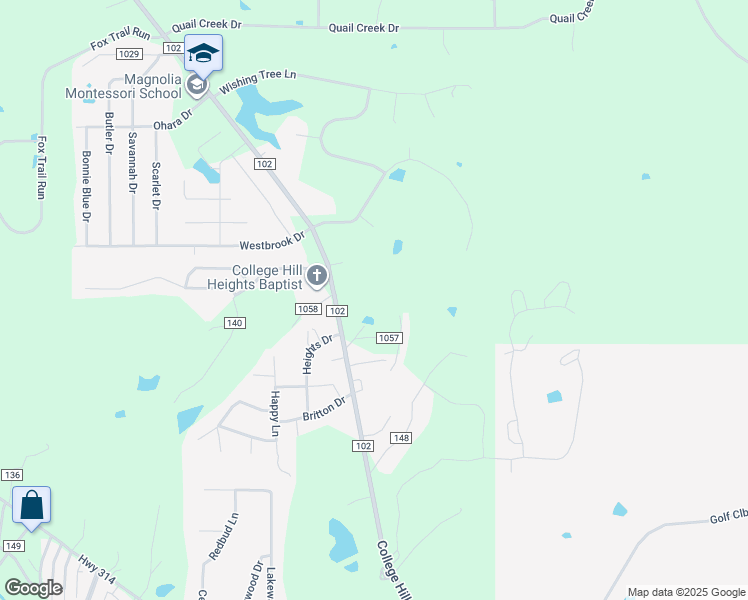 map of restaurants, bars, coffee shops, grocery stores, and more near 199 County Road 1057 in Oxford