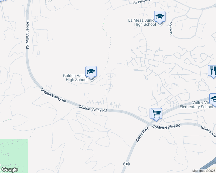 map of restaurants, bars, coffee shops, grocery stores, and more near 20421 Gaspher Court in Santa Clarita