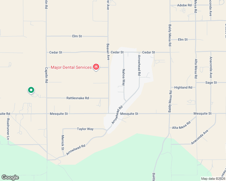 map of restaurants, bars, coffee shops, grocery stores, and more near 8227 Beaver Avenue in Phelan