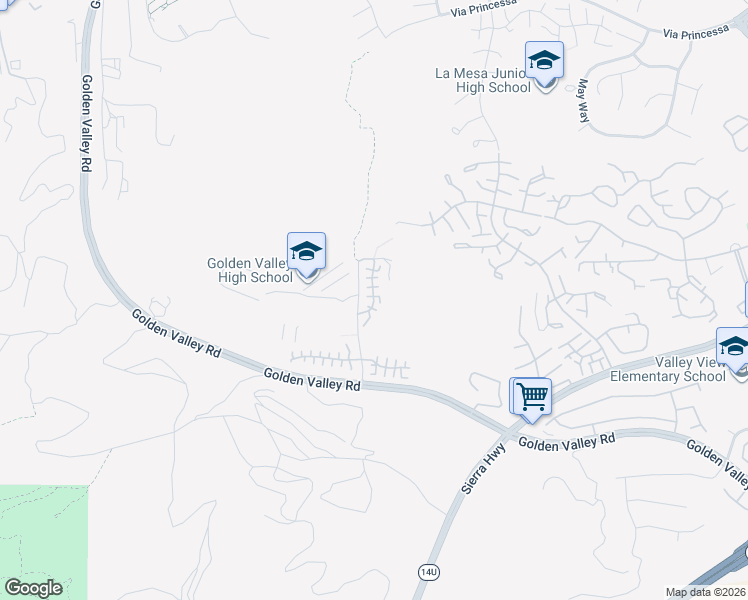 map of restaurants, bars, coffee shops, grocery stores, and more near 20413 Janzer Court in Santa Clarita