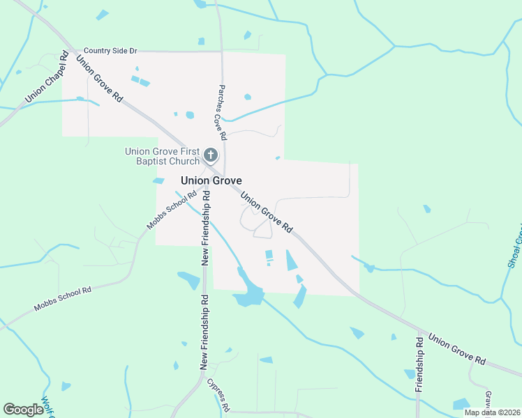 map of restaurants, bars, coffee shops, grocery stores, and more near 3685 Union Grove Road in Union Grove