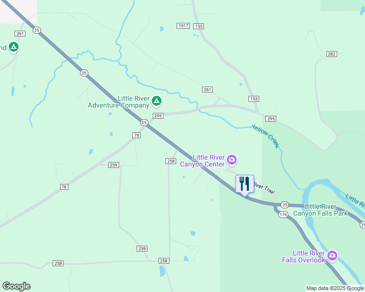 map of restaurants, bars, coffee shops, grocery stores, and more near 216 County Road 295 in Fort Payne