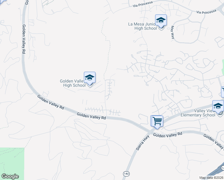 map of restaurants, bars, coffee shops, grocery stores, and more near 20413 Janzer Court in Santa Clarita