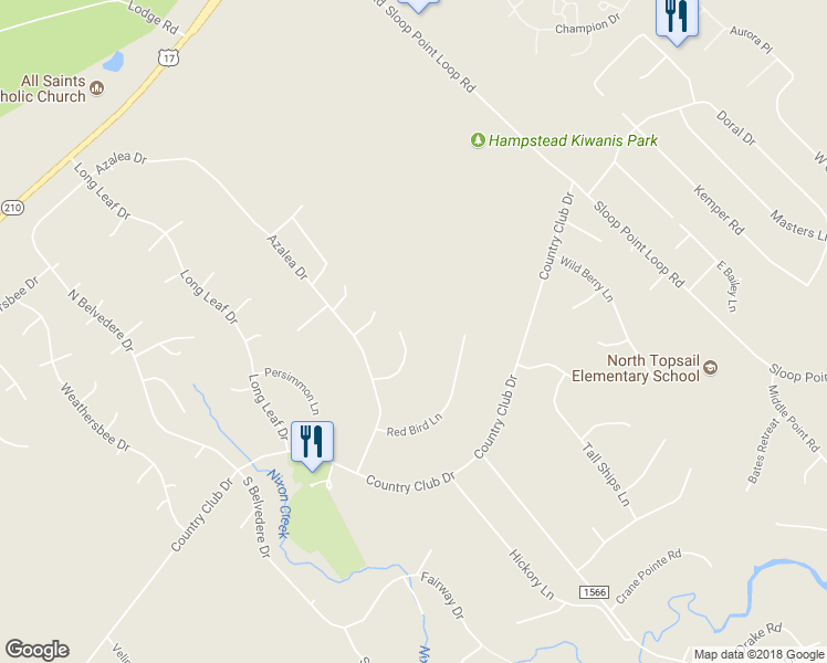 map of restaurants, bars, coffee shops, grocery stores, and more near 134 Holly Tree Lane in Hampstead