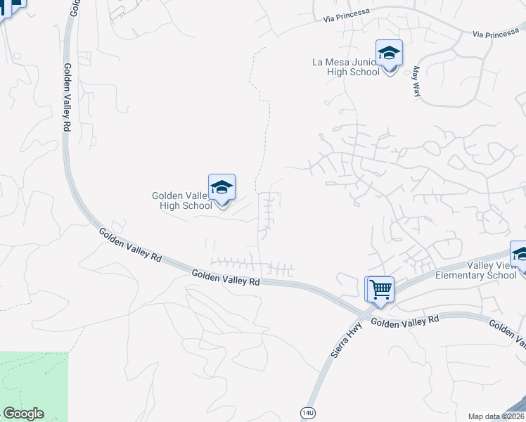 map of restaurants, bars, coffee shops, grocery stores, and more near 20425 Victory Court in Santa Clarita