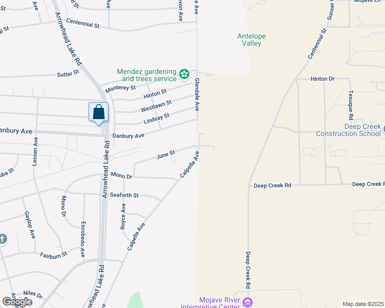 map of restaurants, bars, coffee shops, grocery stores, and more near 8240 Calpella Avenue in Hesperia