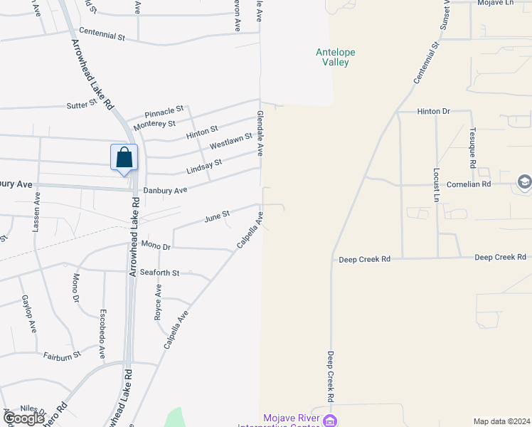 map of restaurants, bars, coffee shops, grocery stores, and more near Glendale Avenue in Hesperia