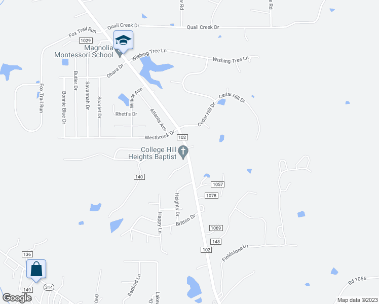 map of restaurants, bars, coffee shops, grocery stores, and more near 109 County Road 1078 in Oxford
