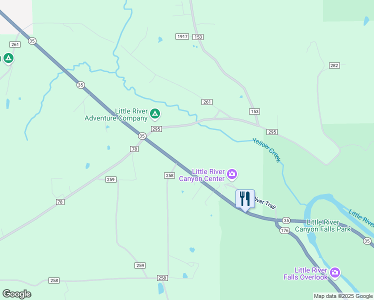 map of restaurants, bars, coffee shops, grocery stores, and more near 216 County Road 295 in Fort Payne