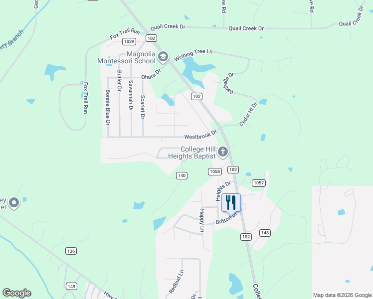 map of restaurants, bars, coffee shops, grocery stores, and more near 606 Huntington Place in Oxford