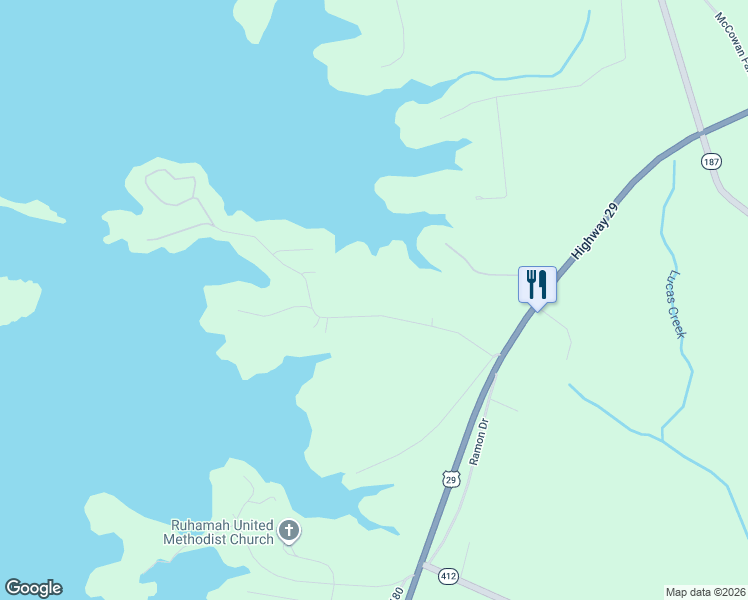 map of restaurants, bars, coffee shops, grocery stores, and more near 302 Island Point Road in Starr