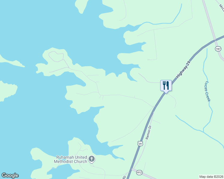 map of restaurants, bars, coffee shops, grocery stores, and more near 302 Island Point Road in Starr