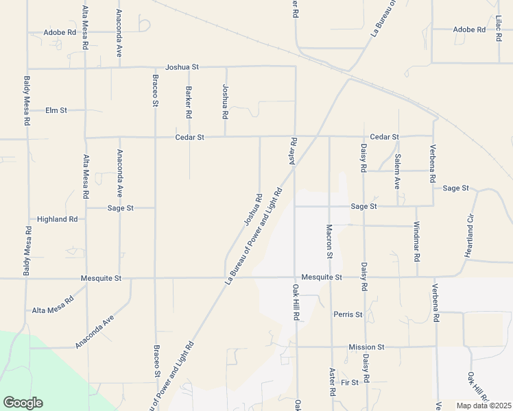 map of restaurants, bars, coffee shops, grocery stores, and more near Joshua Road in Hesperia