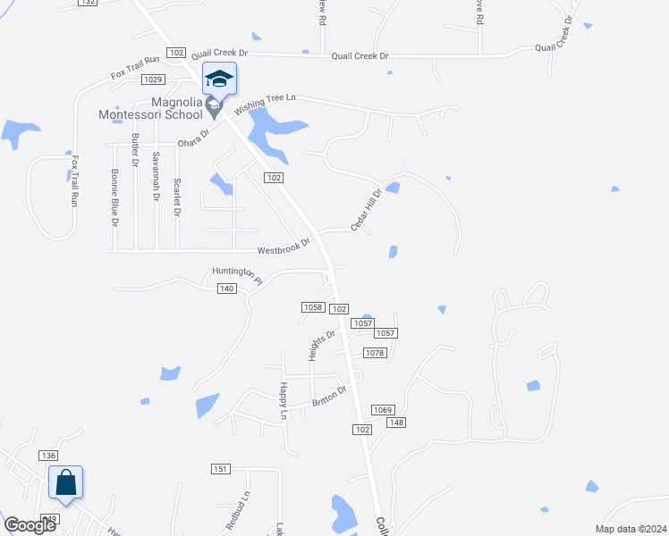 map of restaurants, bars, coffee shops, grocery stores, and more near 107 County Road 1078 in Oxford