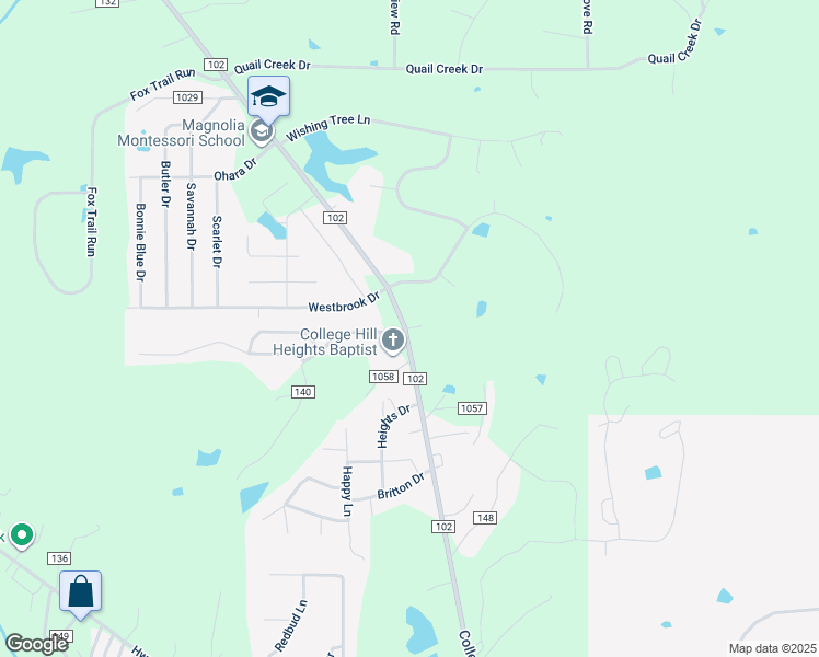 map of restaurants, bars, coffee shops, grocery stores, and more near 104 County Road 1078 in Oxford