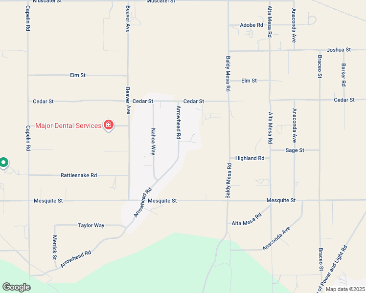 map of restaurants, bars, coffee shops, grocery stores, and more near 9521 Arrowhead Court in Phelan