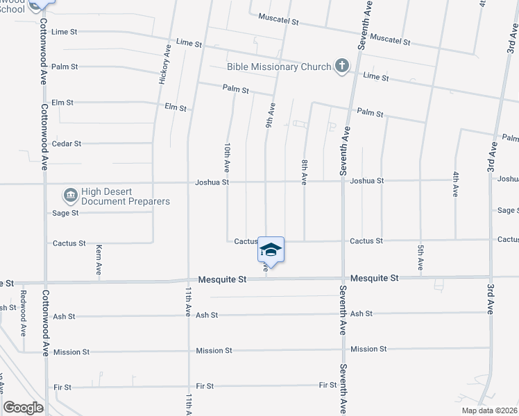map of restaurants, bars, coffee shops, grocery stores, and more near 8300 9th Avenue in Hesperia