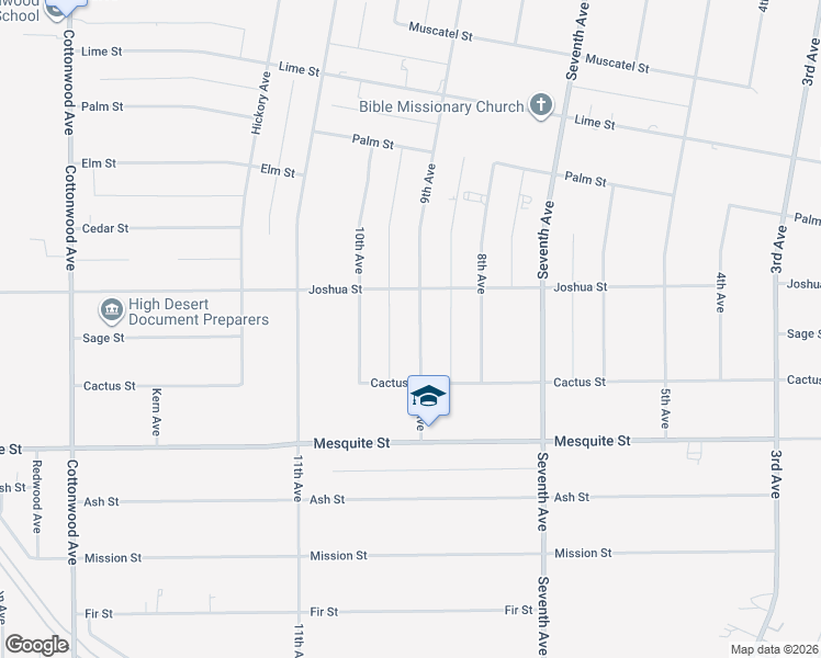 map of restaurants, bars, coffee shops, grocery stores, and more near 8300 9th Avenue in Hesperia