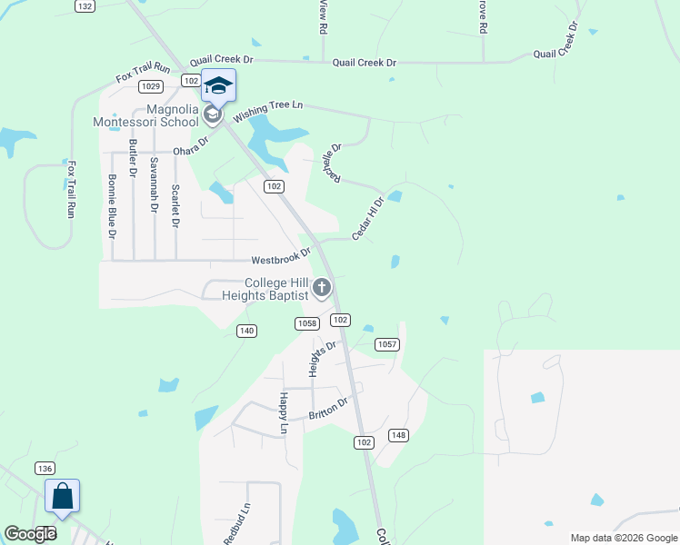 map of restaurants, bars, coffee shops, grocery stores, and more near 110 County Road 1078 in Oxford