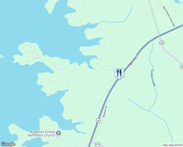 map of restaurants, bars, coffee shops, grocery stores, and more near 210 Island Point Road in Starr