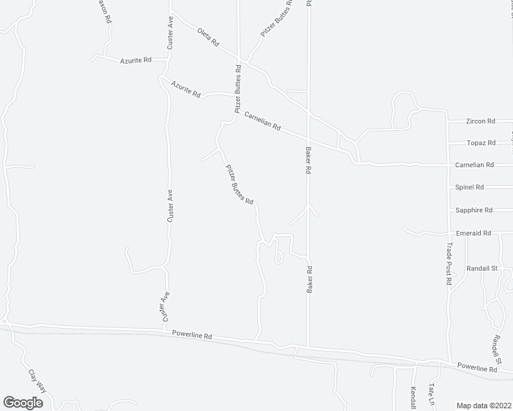 map of restaurants, bars, coffee shops, grocery stores, and more near Pitzer Buttes Road in Lucerne Valley